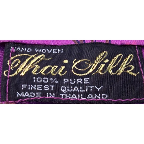 Thai Silk Womens Blouse Large XL Hand Woven 100% Pure Finest Quality Vivid Pink - Picture 4 of 12